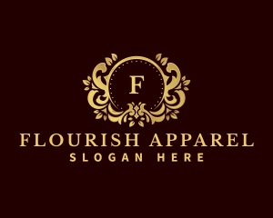Decorative Flourish Shield logo