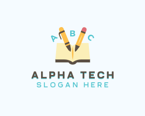 Alphabet Book Kindergarten logo design