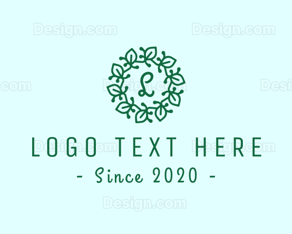 Nature Leaf Floral Wreath Logo