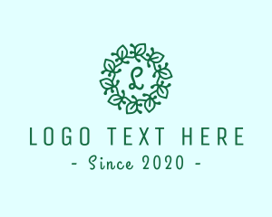 Nature Leaf Floral Wreath logo