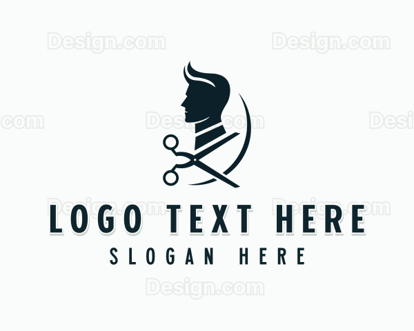 Man Haircut Barbering Logo