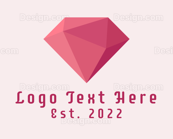 3D Pink Diamond Jewelry Logo