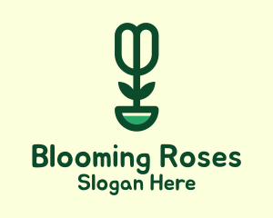 Flower Rose Pot logo design