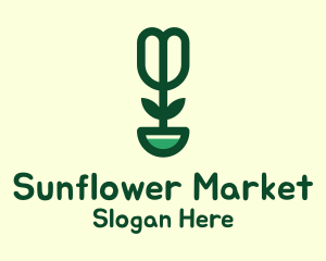 Flower Rose Pot logo design