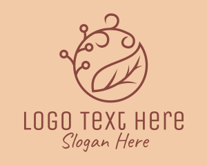 Brown Organic Leaf  logo