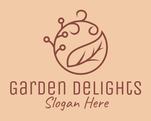 Brown Organic Leaf  logo design