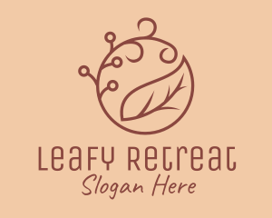 Brown Organic Leaf  logo design