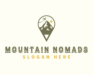 Travel Mountain Location Pin logo design