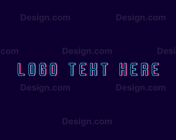 Pixelated Glitch Wordmark Logo