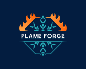 Fire Snowflake Temperature logo design