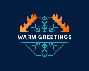 Fire Snowflake Temperature logo design