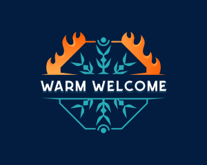 Fire Snowflake Temperature logo design