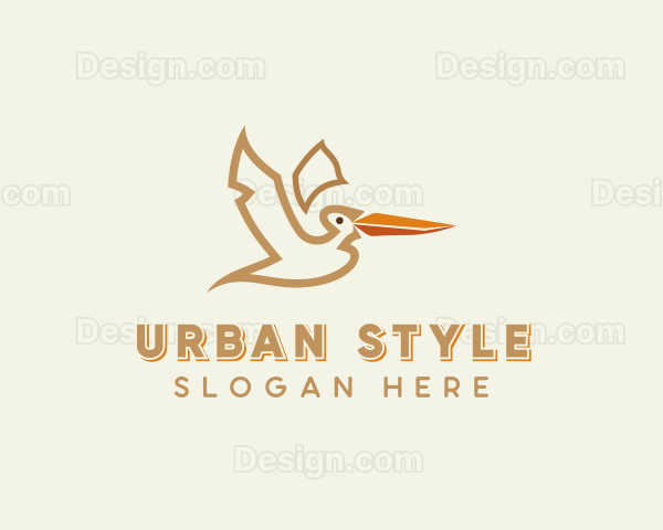 Pelican Flying Bird Logo