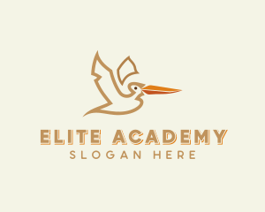Pelican Flying Bird  Logo