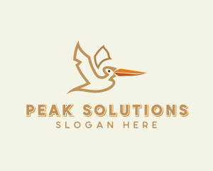 Pelican Flying Bird  Logo