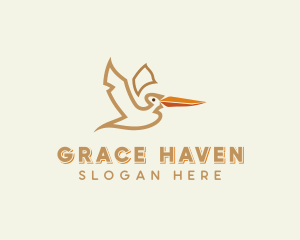 Pelican Flying Bird  logo