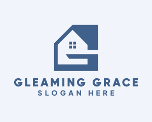 Blue House Letter G logo design