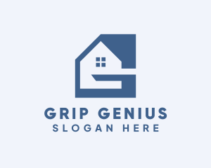 Blue House Letter G logo design