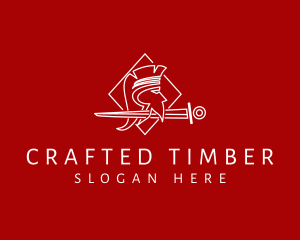 Medieval Soldier Sword logo design