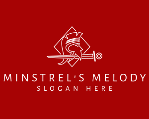 Medieval Soldier Sword logo design