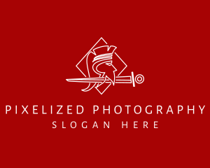 Medieval Soldier Sword logo design