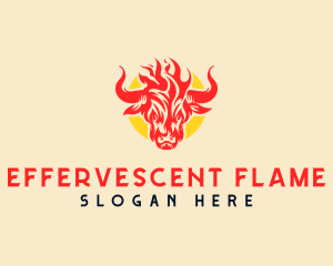 Bison Flame Barbecue logo design