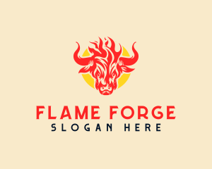 Bison Flame Barbecue logo design