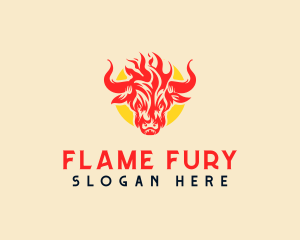 Bison Flame Barbecue logo design