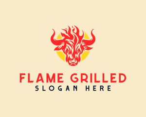 Bison Flame Barbecue logo design