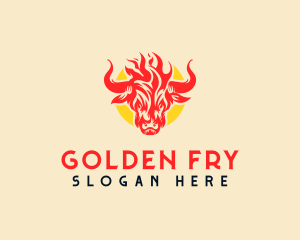 Bison Flame Barbecue logo design