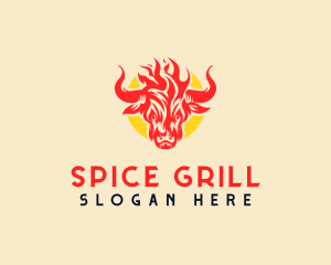 Bison Flame Barbecue logo design