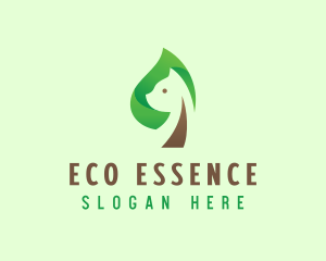 Cat Eco Leaf logo design