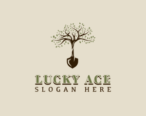 Shovel Landscaping Tree Logo