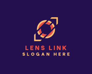 Camera Lens Arrows logo design