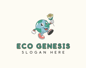 Flower Eco Globe logo design