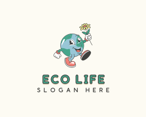 Flower Eco Globe logo design