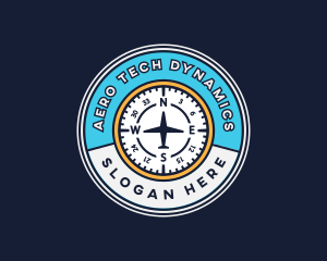 Aircraft Aviation Compass logo design