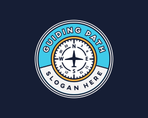 Aircraft Aviation Compass logo design