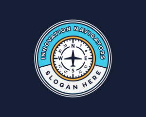 Aircraft Aviation Compass logo design