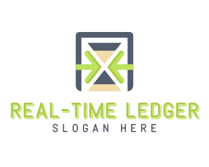 Tech Time Hourglass logo design