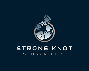 Strong Robot Muscle Arm logo design