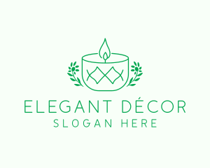 Candle Flower Decor logo design