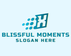 Digital Pixel Letter X logo