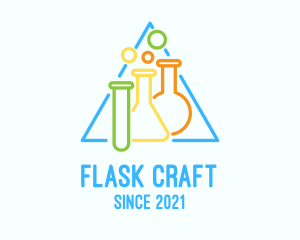 Lab Flask & Test Tube logo design