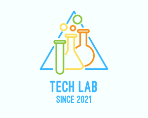 Lab Flask & Test Tube logo design