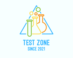 Lab Flask & Test Tube logo design