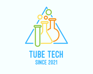 Lab Flask & Test Tube logo design