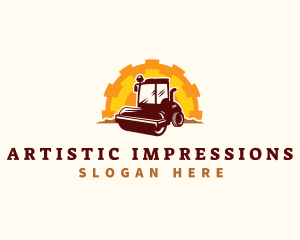 Road Roller Compactor logo design