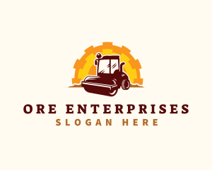 Road Roller Compactor logo design