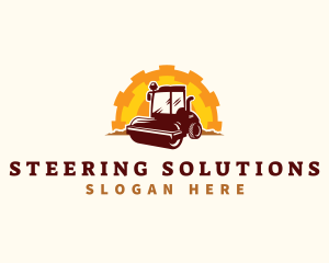 Road Roller Compactor logo design